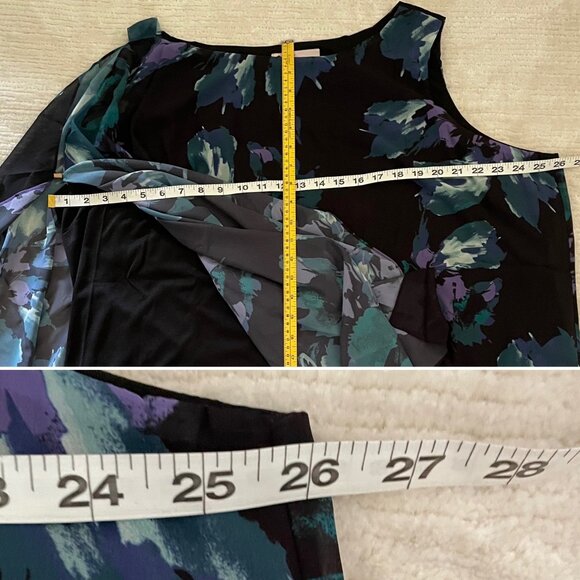 V by Vanessa Williams Asymmetrical Womens Flutter Blouse Sz 2X Floral - Picture 7 of 11